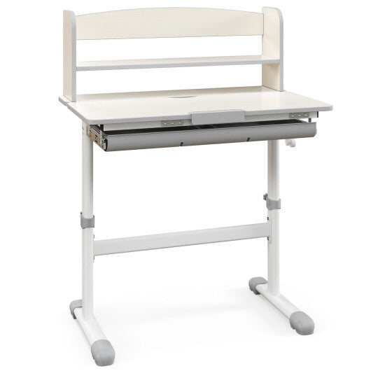 Height Adjustable Kids Study Desk with Tilt Desktop-Blue