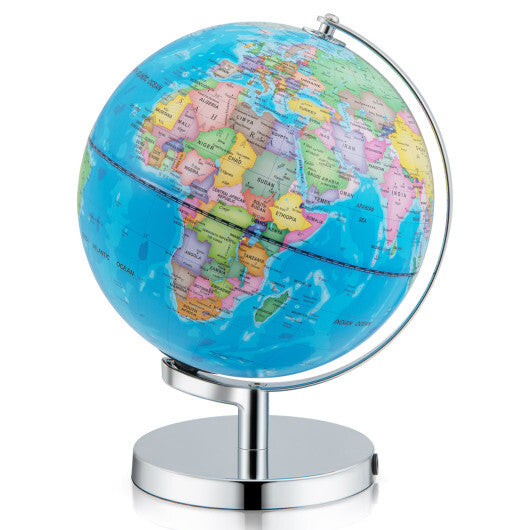 3-in-1 Illuminated World Globe with Stand and  88 Constellations - Color: Blue