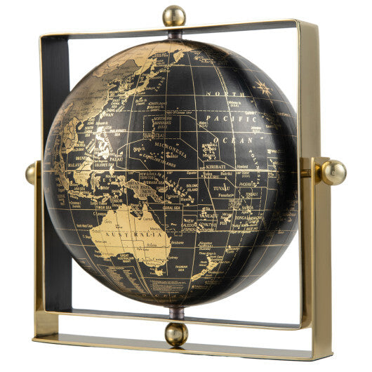 Geographic 6/ 8/ 10 Inch World Globe with Clear Printing and Square Frame-M - Color: Black - Size: M