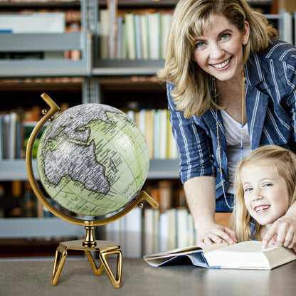 Educational Geographic 5/8/10 Inch World Globe with Triangle Metal Stand-10 inches - Size: 10 inches