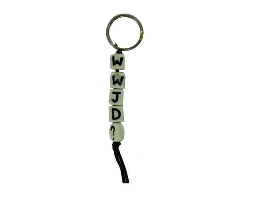 WWJD square bead keychain ( Case of 120 )