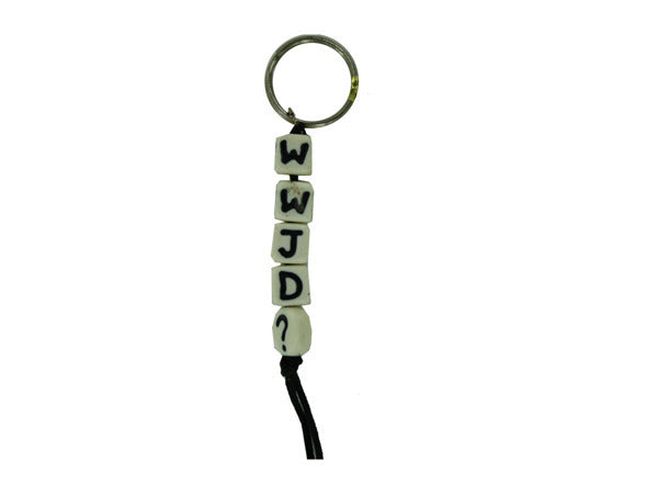 WWJD square bead keychain ( Case of 180 )