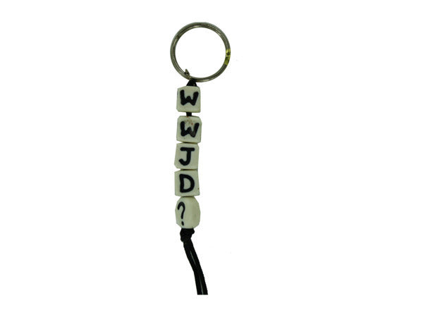 WWJD square bead keychain ( Case of 90 )