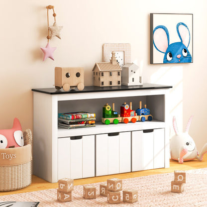 Kids Toy Storage Organizer with Blackboard Top-3-Drawer