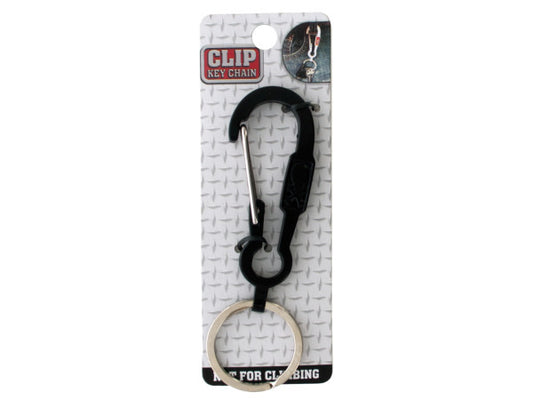 Black Clip Keychain with Skull ( Case of 144 )