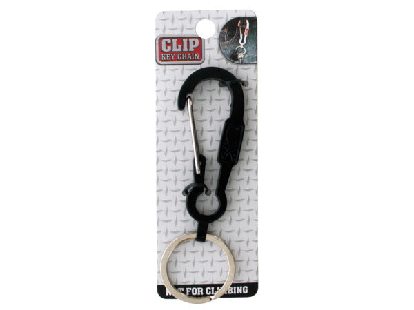 Black Clip Keychain with Skull ( Case of 24 )