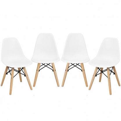 4 PCS Children Chair Set Medieval Style Dining Chairs with Wood Legs