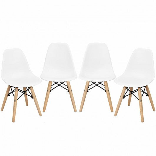 4 PCS Children Chair Set Medieval Style Dining Chairs with Wood Legs