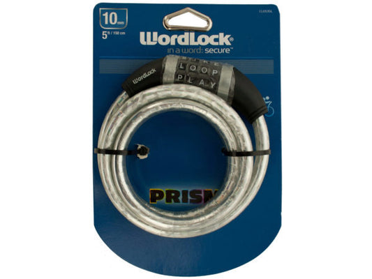 WordLock 10mm Prism Resettable Steel Cable Bike Lock ( Case of 12 )