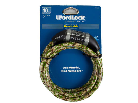 WordLock Camo Green 10mm 5 Ft Bike Lock ( Case of 12 )