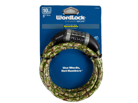 WordLock Camo Green 10mm 5 Ft Bike Lock ( Case of 16 )