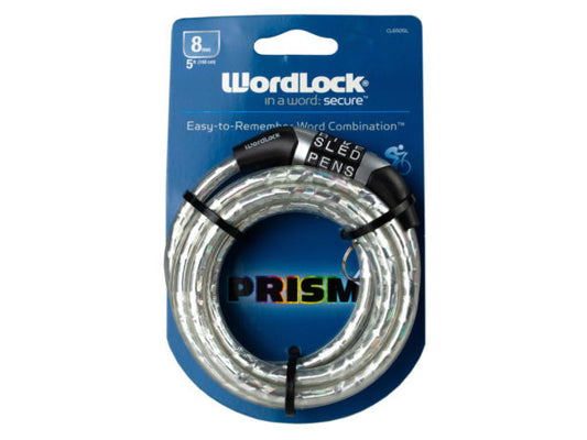 WordLock 8mm 5 Ft Flexible Bike Lock in Assorted Colors ( Case of 16 )