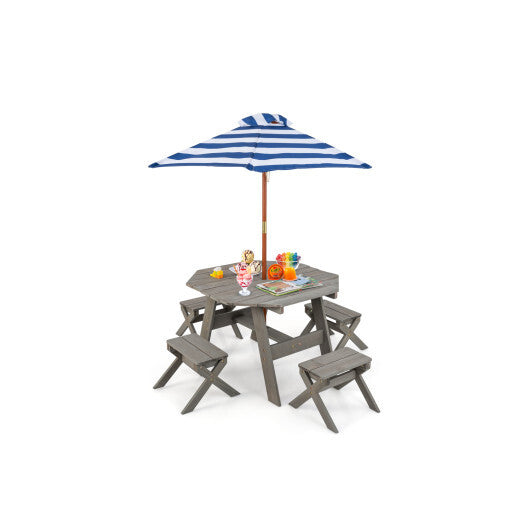 Kids Wooden Table Set for Children Aged 3+ Years-Gray