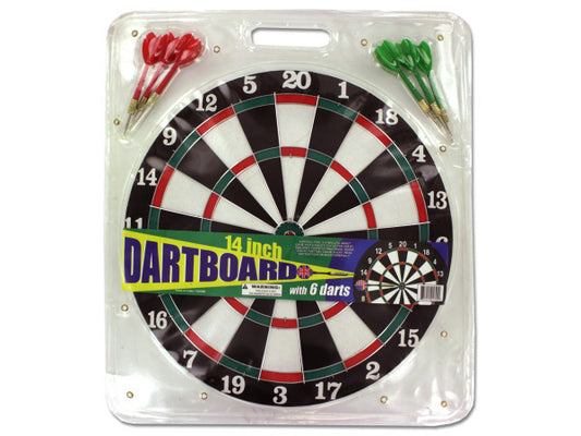 Dartboard with Metal Tip Darts ( Case of 4 )