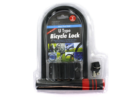 U-Type Bicycle Lock with Two Keys ( Case of 4 )