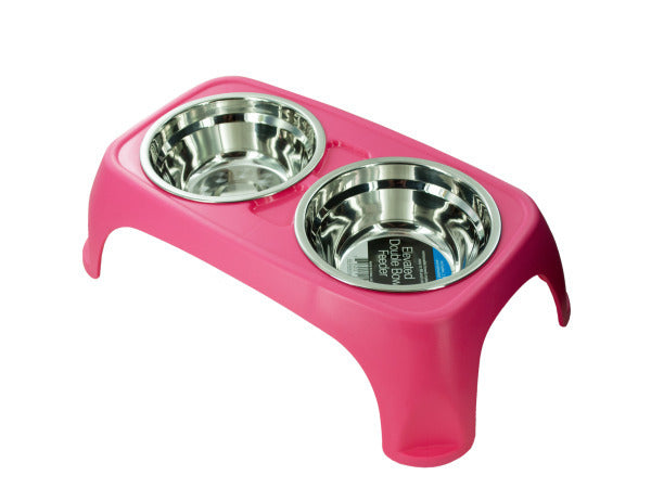 Elevated Double Bowl Pet Feeder ( Case of 3 )