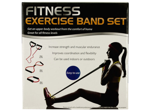 Fitness Exercise Band Set with Storage Bag ( Case of 1 )