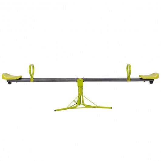 Kids Seesaw Swivel Children Teeter Totter Outdoor Play Set for 2 Children - Color: Green