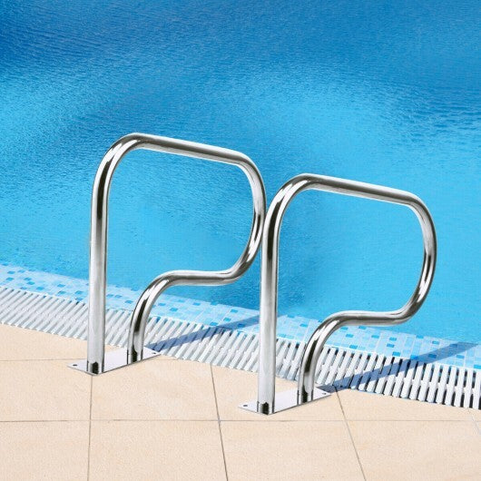 Stainless Steel Swimming Pool Hand Rail with Base Plate - Color: Silver