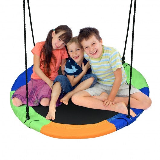 40-Inch Flying Saucer Tree Swing Outdoor Play Set with Easy Installation Process for Kids - Color: Multicolor