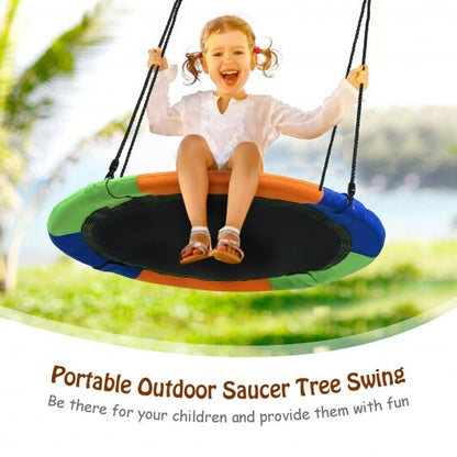 40-Inch Flying Saucer Tree Swing Outdoor Play Set with Easy Installation Process for Kids