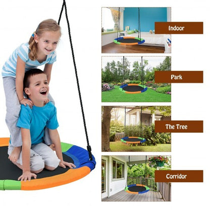 40-Inch Flying Saucer Tree Swing Outdoor Play Set with Easy Installation Process for Kids