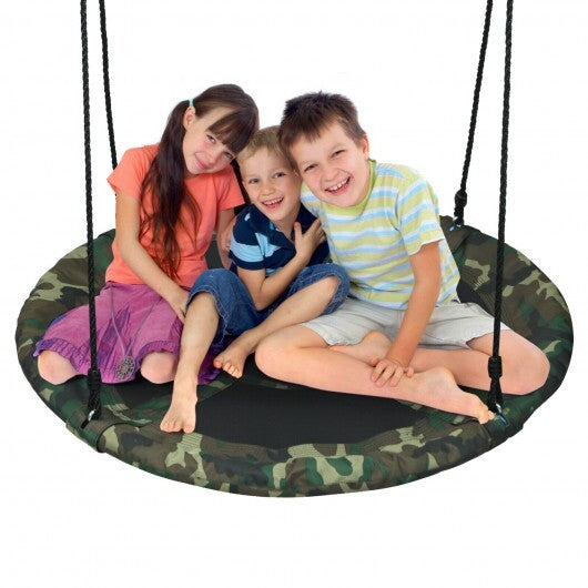 40 Inch Flying Saucer Tree Swing Outdoor Play Set with Adjustable Ropes Gift for Kids