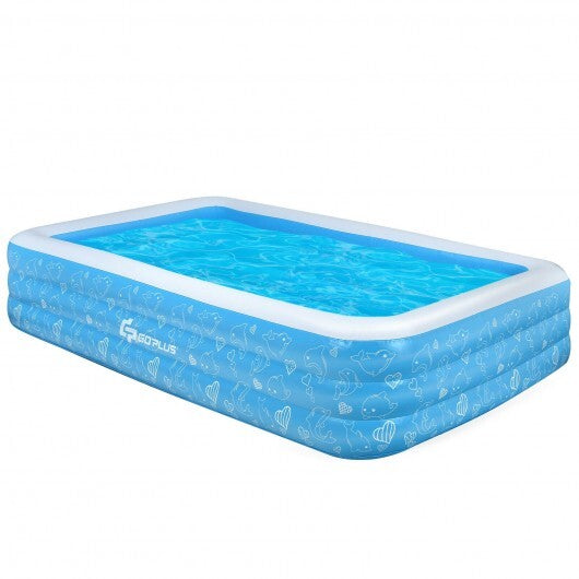 Inflatable Full-Sized Family Swimming Pool - Color: Blue