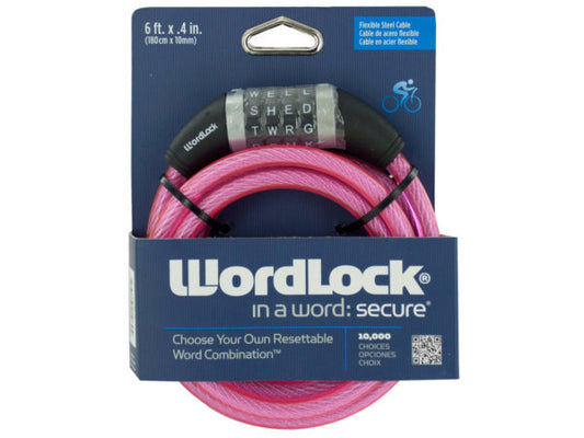 WordLock Flexible Steel Cable Bike Lock ( Case of 8 )