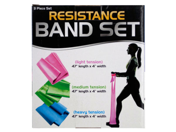 Resistance Band Set with 3 Tension Levels ( Case of 16 )