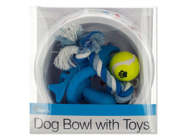 Printed Dog Bowl with Toys Set ( Case of 12 )