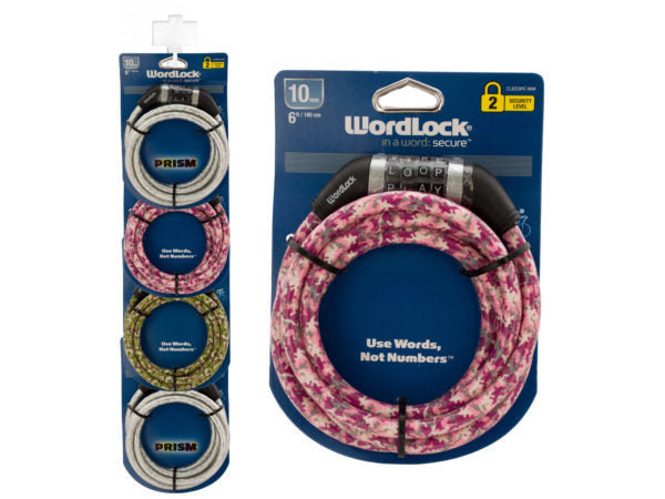 WordLock Printed Steel Cable Bike Lock ( Case of 16 )