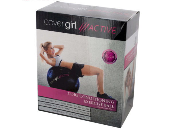 Cover Girl Active Core Conditioning Exercise Ball with Air Pump ( Case of 4 )