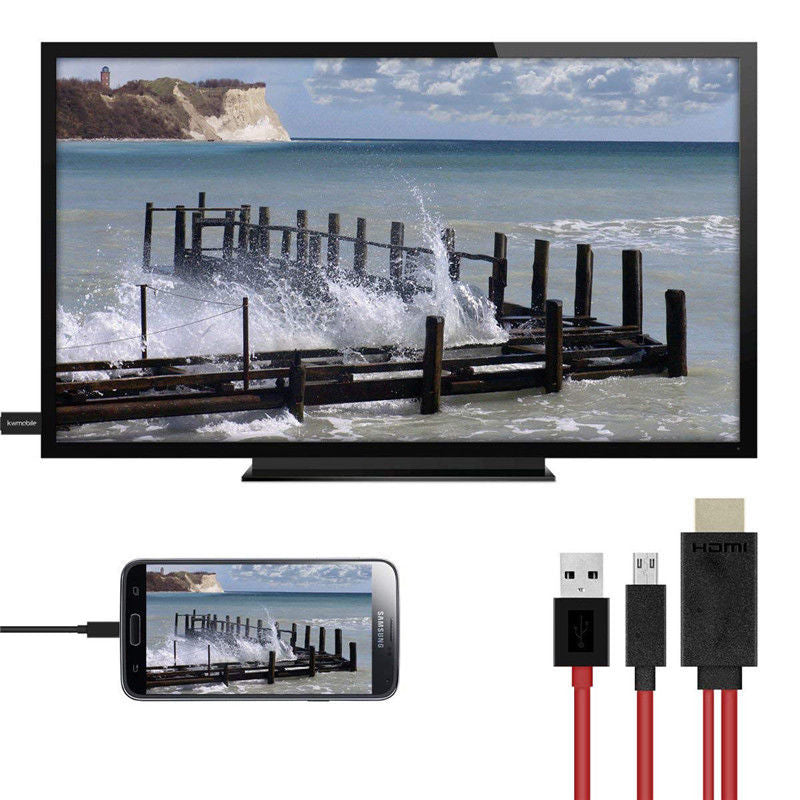 Micro USB to HDMI 1080P HD TV Cable Adapter - for Android Samsung Phones 11PIN, Black