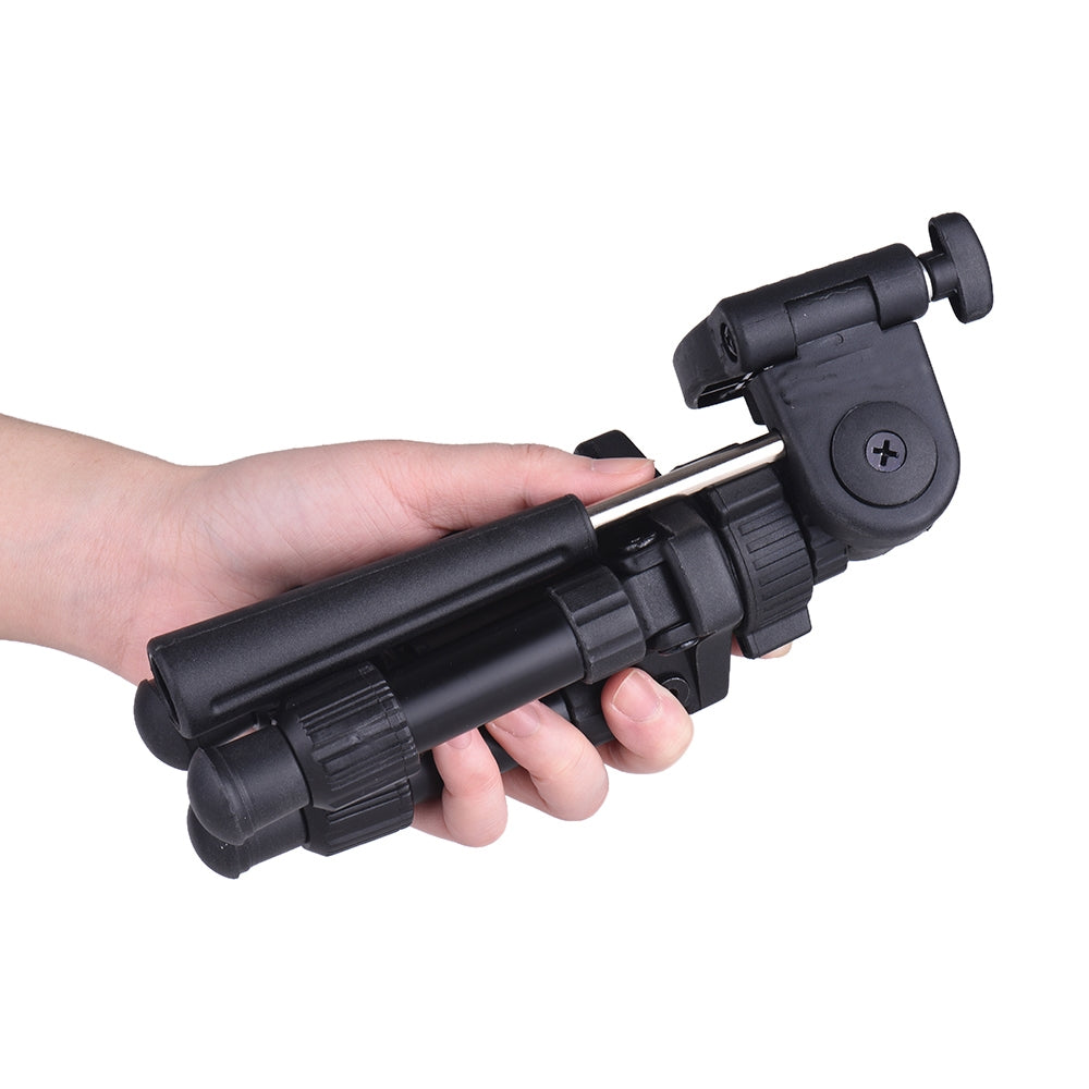 Portable Lightweight Folding Built-in Bubble Level Tabletop Mini Tripod black