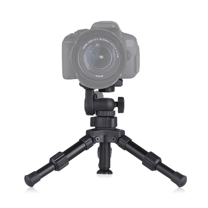 Portable Lightweight Folding Built-in Bubble Level Tabletop Mini Tripod black