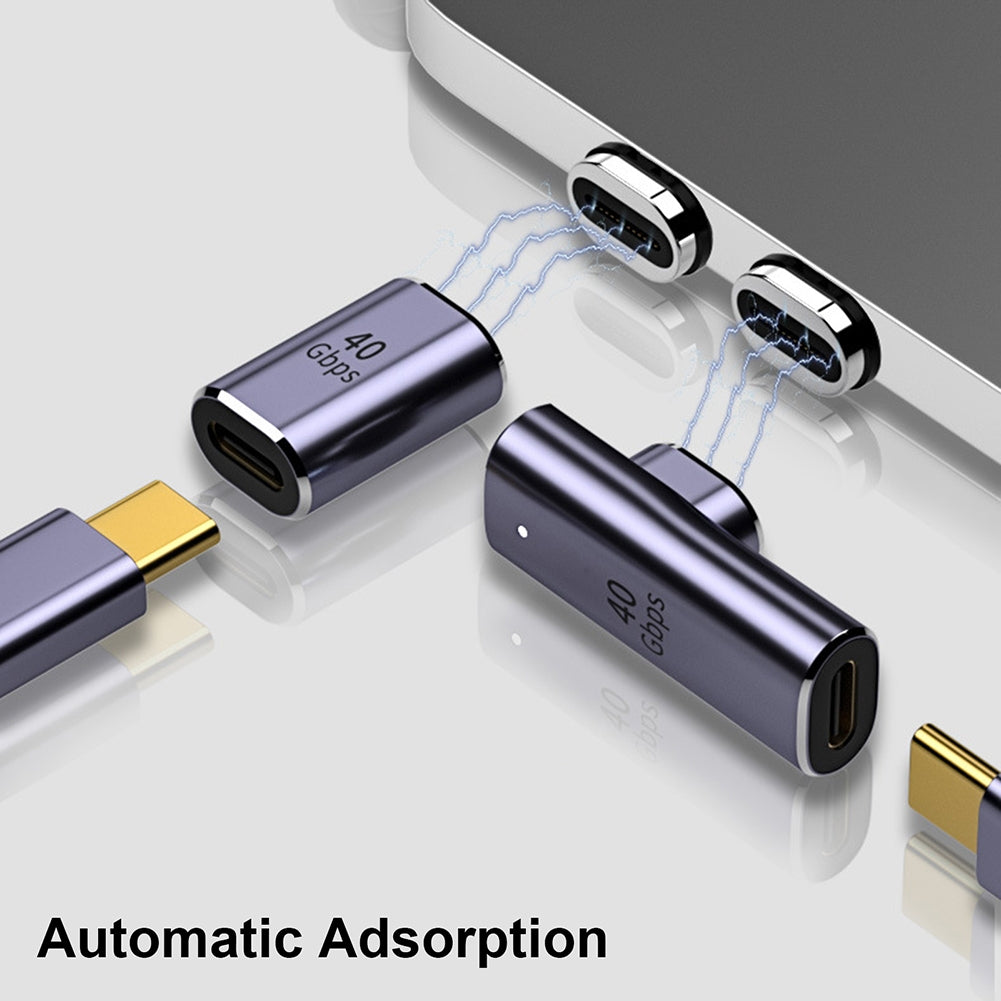 Type-c  Magnetic  Adapter Usb 4.0 C Male To Type-c Female Converter Cable Magnetic Elbow 40gb Connector 40GB straight