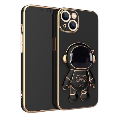 Astronaut Stand Phone Case for iPhone Series Mini Shockproof Silicone Phone Kickstand Cover Black iPhone14 Pro
