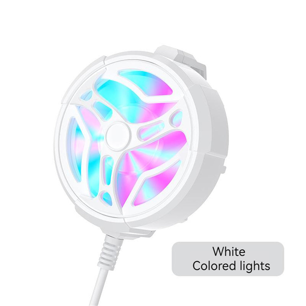 Universal Rgb Mini Phone Cooling Fan Usb Radiator Gaming Cooler Compatible For Iphone Samsung Xiaomi Redmi Huawei Nova White