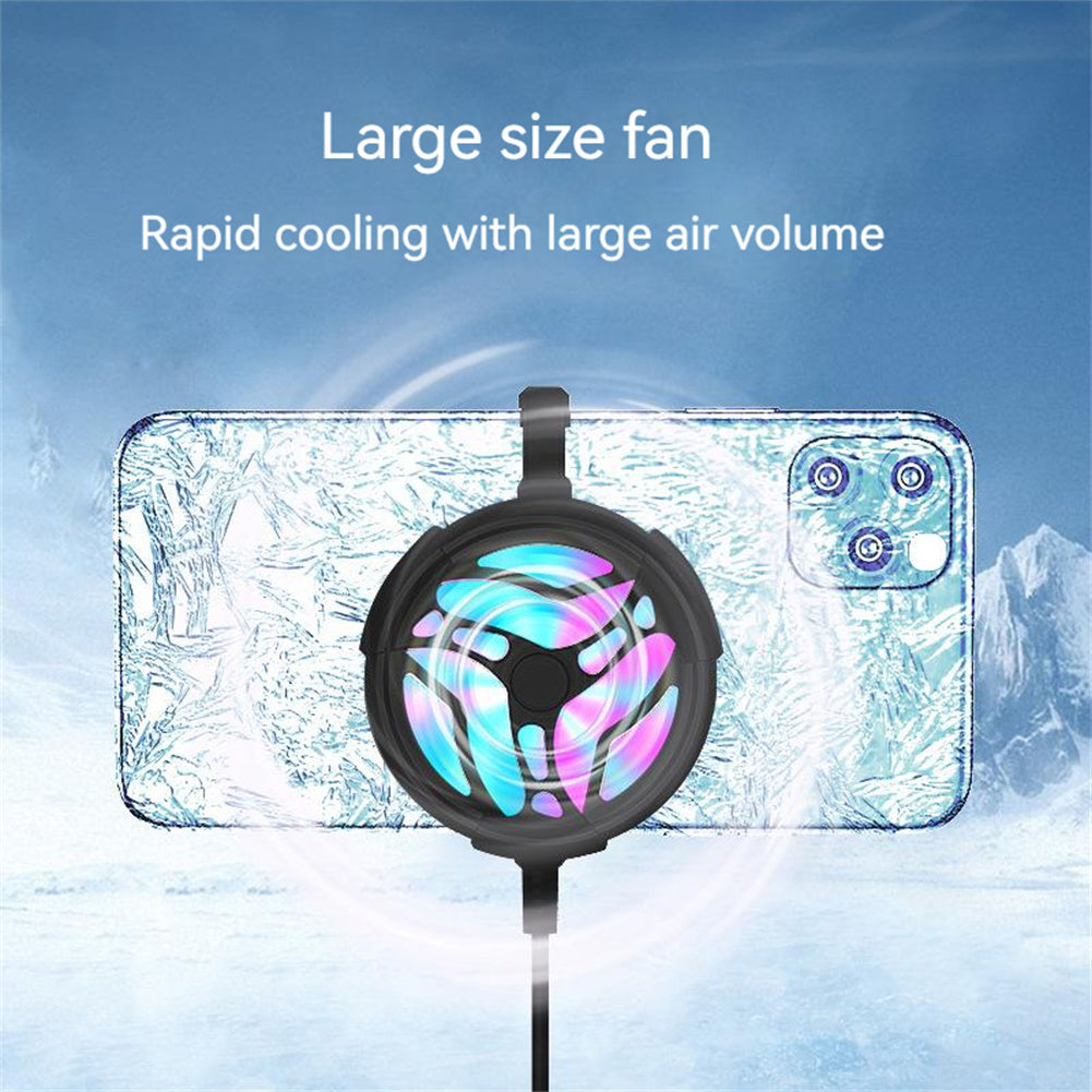 Universal Rgb Mini Phone Cooling Fan Usb Radiator Gaming Cooler Compatible For Iphone Samsung Xiaomi Redmi Huawei Nova White