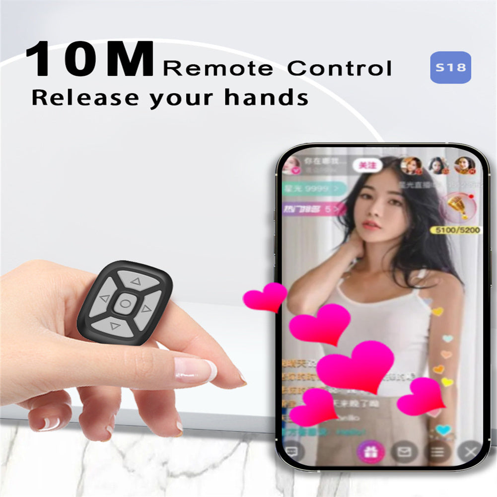 Bluetooth Remote Control Video Page Turner Mobile Phone Camera Shutter Fingertip Controller White