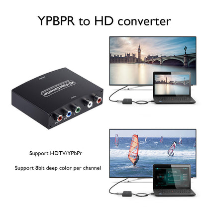 Ypbpr R/l To Compatible Forhdmi Converter 1080p Video Audio Adapter Splitter For Dvd Hdtv Monitor Projector UK Plug
