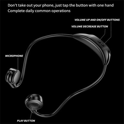 M2 Bone Conduction Headphones Sports Wireless Earphones With Built-in Mic For Running Cycling Hiking Driving black