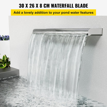 VEVOR Waterfall Blade Waterfall Spillway 300mm Stainless Steel Cascade Fountain