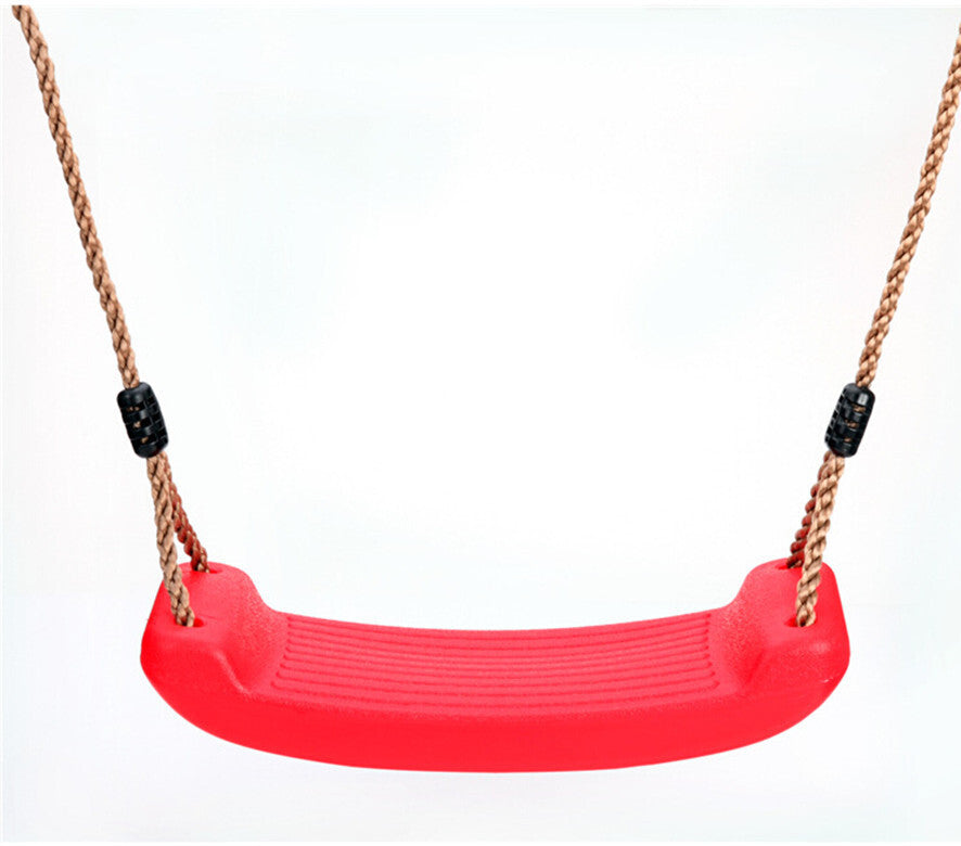 Kid Indoor Outdoor Play Game Toy Swing Seat Set Plastic Hard Bending Plate Chair and Rope