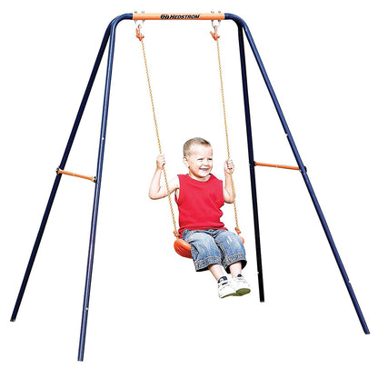 Kid Indoor Outdoor Play Game Toy Swing Seat Set Plastic Hard Bending Plate Chair and Rope