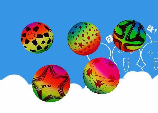 Idealhouse 9 Inches Great Rainbow Indoor Outdoor Backyards Fun Party Pools Beach Grass Land Sports Game Balls