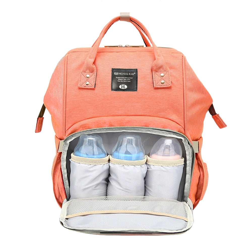 Baby Diaper Bag Multi-Function Travel Backpack Baby Nappy Changing Mommy Bags Orange Pink