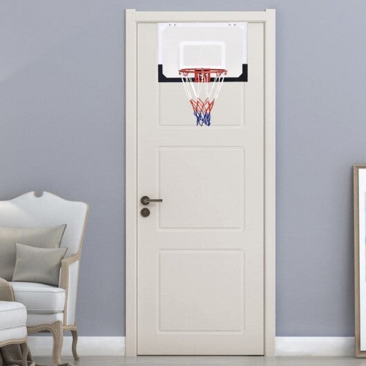 Over-The-Door Mini Basketball Hoop Includes Basketball and 2 Nets - Color: Multicolor