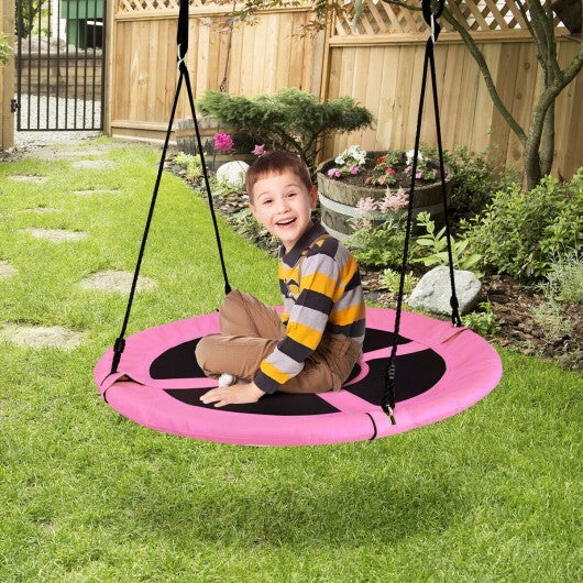 40 Inch Flying Saucer Tree Swing Indoor Outdoor Play Set-Pink - Color: Pink